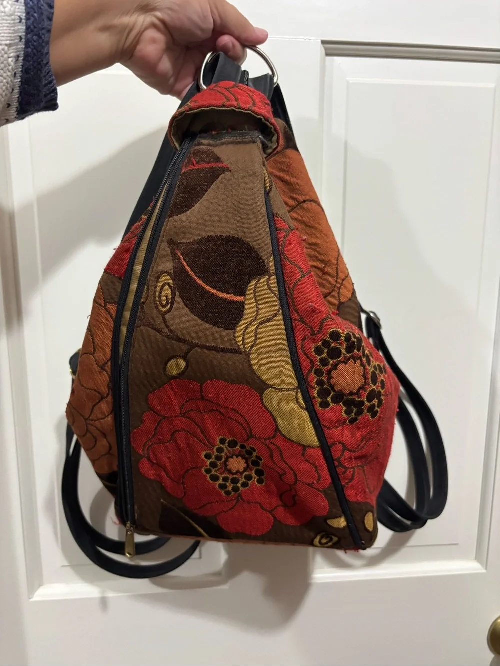 Danny K. Floral Tapestry Sling Backpack | Made in USA Convertible Crossbody Bag